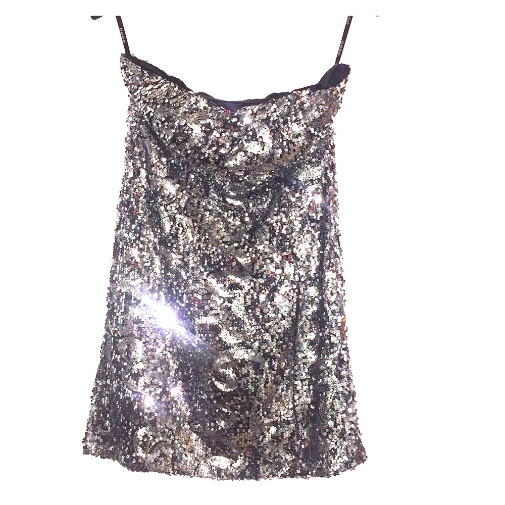 Bebe Strapless Sequin Dress